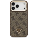 Kryt Guess 4G PU Triangle Logo & Stand pro iPhone 17 Pro Max - hnědý