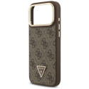 Kryt Guess 4G PU Triangle Logo & Stand pro iPhone 17 Pro Max - hnědý