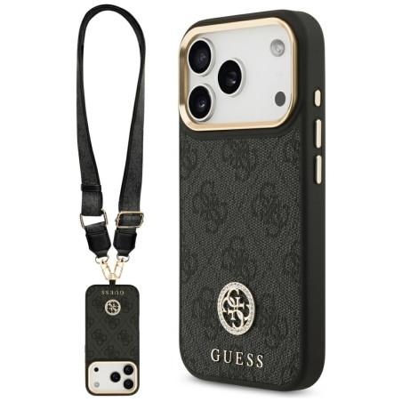 Kryt Guess 4G STRASS LOGO pro iPhone 17 Pro - černý