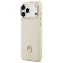 Kryt Guess Grained Strass Logo iPhone 17 Pro Max - béžový
