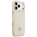 Kryt Guess Grained Strass Logo iPhone 17 Pro Max - béžový