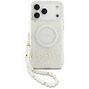 Kryt Guess IML FLOWERS MagSafe pro iPhone 17 Pro Max - bílá