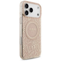 Kryt Guess IML Flowers MagSafe pro iPhone 17 Pro Max - růžová