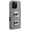 Kryt Karl Lagerfeld FW Grained pro iPhone 16 Pro - šedý