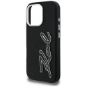 Kryt Karl Lagerfeld FW Grained Signature pro iPhone 16 Pro - černý