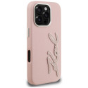 Kryt Karl Lagerfeld FW Grained Signature pro iPhone 16 Pro Max - pink