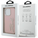Kryt Karl Lagerfeld FW Grained Signature pro iPhone 16 Pro Max - pink