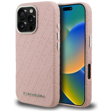 Kryt Karl Lagerfeld FW STAMPED iPhone 16 Pro Max - růžová