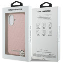 Kryt Karl Lagerfeld FW Stamped iPhone 16 - růžová