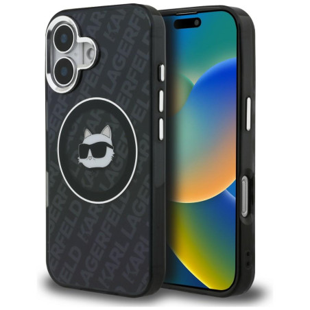 Kryt Karl Lagerfeld IML CHOUPETTE HEAD LOGO iPhone 16 černý