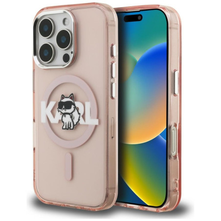 Kryt Karl Lagerfeld CHOUPETTE SKETCH iPhone 16 Pro - pink