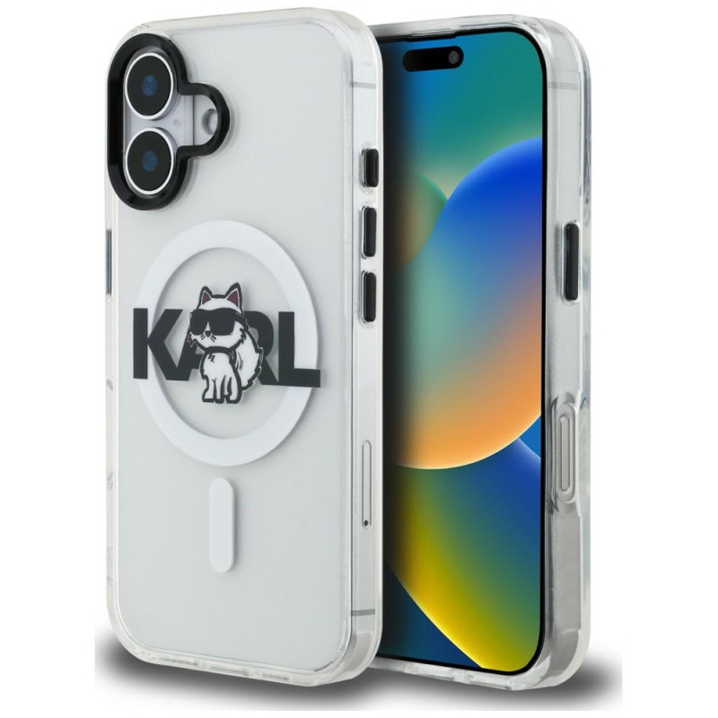 Kryt Karl Lagerfeld CHOUPETTE SKETCH Logo pro iPhone 16 - čirý