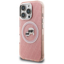 Kryt Karl Lagerfeld IML Glitter MagSafe iPhone 16 Pro Max - růžová