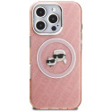 Kryt Karl Lagerfeld IML Glitter MagSafe iPhone 16 Pro Max - růžová