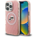 Kryt Karl Lagerfeld IML Glitter pro iPhone 16 Pro - růžová