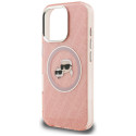 Kryt Karl Lagerfeld IML Glitter pro iPhone 16 Pro - růžová