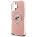 Kryt Karl Lagerfeld IML Glitter iPhone 16 - růžový