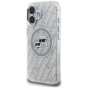Kryt Karl Lagerfeld IML GLITTER pro iPhone 16 - šedý