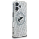 Kryt Karl Lagerfeld IML GLITTER pro iPhone 16 - šedý