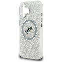 Kryt Karl Lagerfeld IML GLITTER pro iPhone 16 - šedý