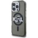 Kryt Karl Lagerfeld IML GLITTER pro iPhone 16 Pro - černý