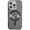 Kryt Karl Lagerfeld IML GLITTER pro iPhone 16 Pro - černý