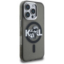 Kryt Karl Lagerfeld IML GLITTER pro iPhone 16 Pro - černý