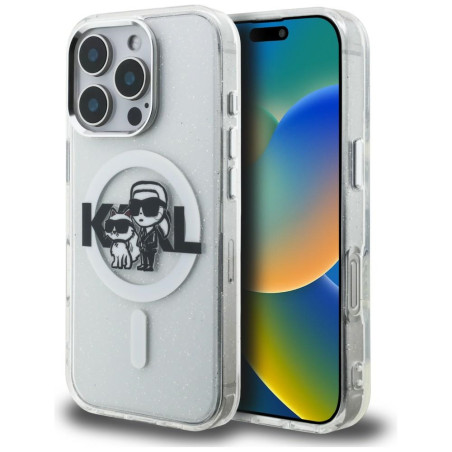 Kryt Karl Lagerfeld IML Glitter pro iPhone 16 Pro - clear
