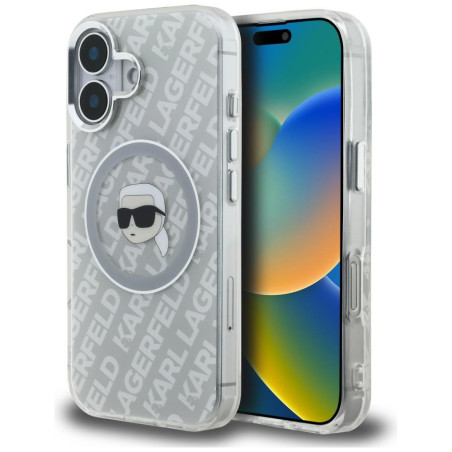 Kryt Karl Lagerfeld IML pro iPhone 16 - šedý