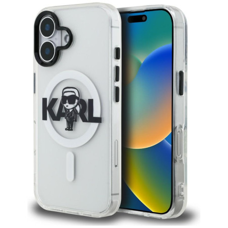 Kryt Karl Lagerfeld IML Karl Sketch Logo pro iPhone 16 - čirý