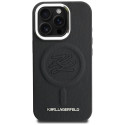 Kryt Karl Lagerfeld Initial & Metal Logo MagSafe iPhone 16 Pro černý