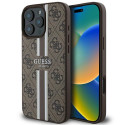 Kryt Guess 4G Printed Stripes pro iPhone 16 Pro Max – hnědý