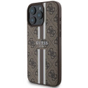 Kryt Guess 4G Printed Stripes pro iPhone 16 Pro Max – hnědý