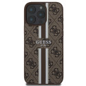 Kryt Guess 4G Printed Stripes pro iPhone 16 Pro Max – hnědý