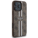 Kryt Guess 4G Printed Stripes pro iPhone 16 Pro Max – hnědý