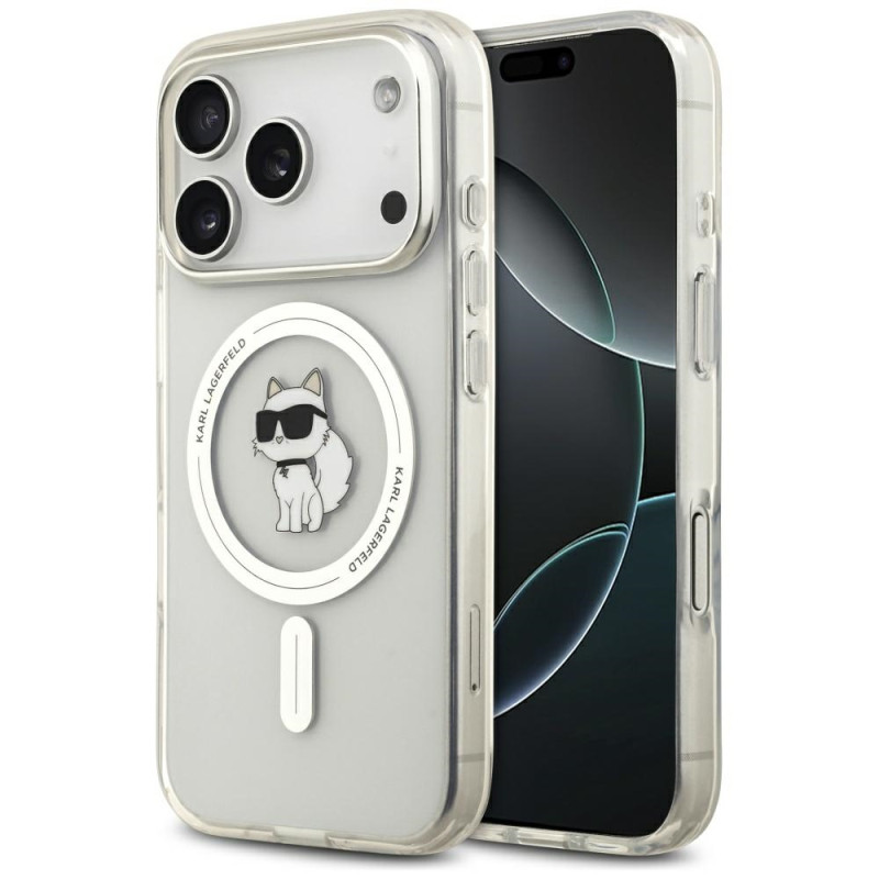 Kryt Karl Lagerfeld IML Choupette pro iPhone 17 Pro Max - transparentní