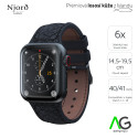 NJORD Vindur Řemínek z lososí kůže pro Apple Watch 38/40/41mm, tmavě šedý