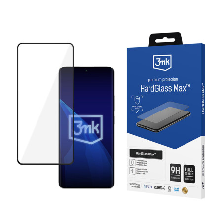 Ochranné sklo 3mk HardGlass Max pro Redmi Note 13 Pro+ černé