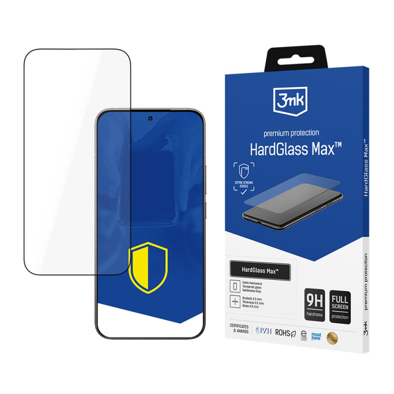 Ochranné sklo 3mk HardGlass Max pro Xiaomi 15T 5G / 15T Pro 5G - černé (Full Coverage)