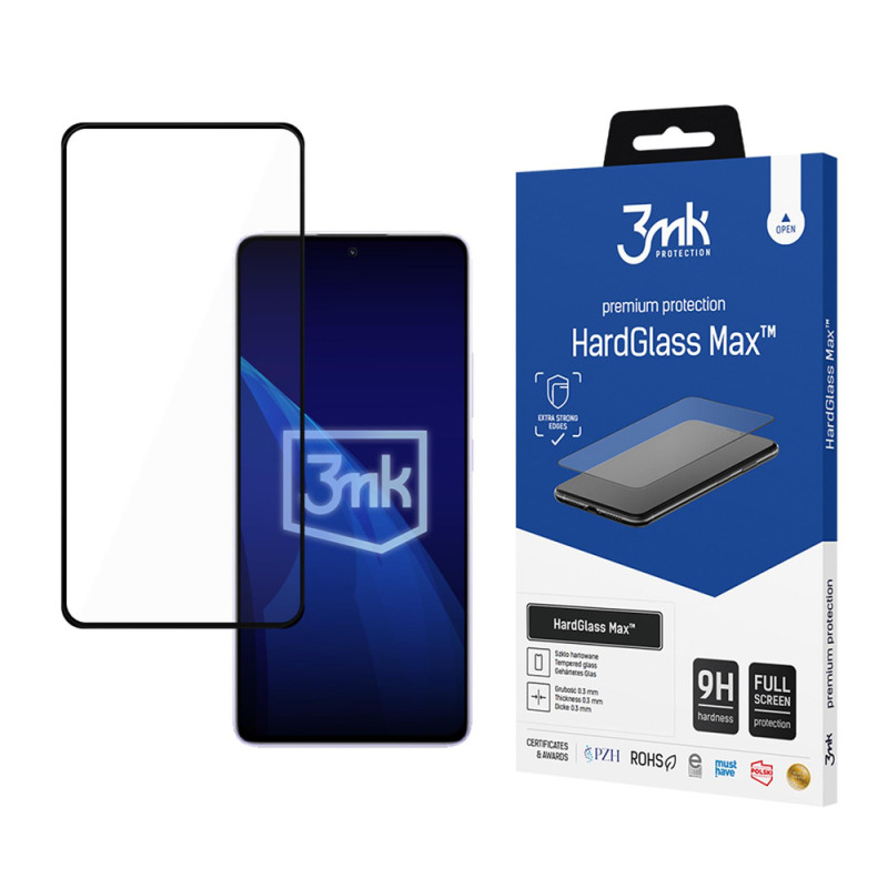 Ochranné sklo 3mk HARDGLASS MAX pro Xiaomi Redmi Note 14 5G - černé