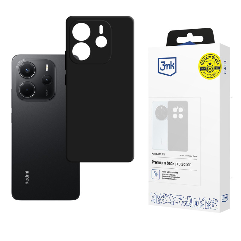 Kryt 3mk MATT CASE PRO pro Xiaomi Redmi Note 14 4G - matná černá
