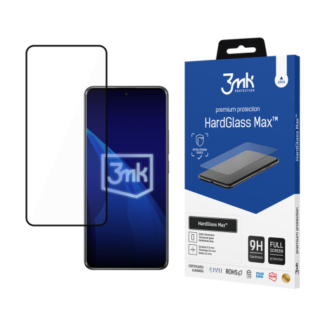 Ochranné sklo 3mk HardGlass Max pro Xiaomi Redmi Note 14 Pro - black