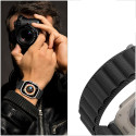 Nylonový řemínek Tech-Protect Nylon Pro pro Apple Watch 8 / 9 / 10 / 11 / SE / Ultra (44 / 45 / 46 / 49 mm) – černo-oranžový