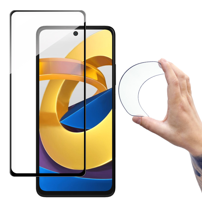 Ochranné sklo Wozinsky FULL COVER FLEXI NANO GLASS pro Xiaomi Poco M4 Pro 5G - transparentní