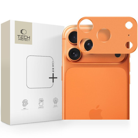 Ochrana fotoaparátu Tech-Protect CamAlloy Fit+ pro iPhone 17 Pro – Cosmic Orange