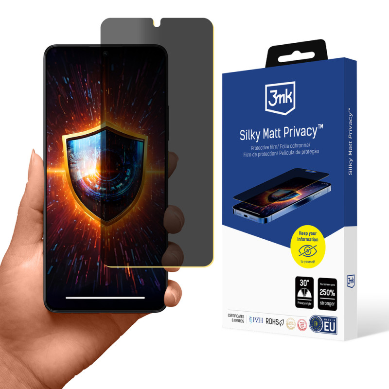 Ochranné sklo 3mk Silky Matt Privacy pro Xiaomi Poco X6 Pro 5G - průhledná