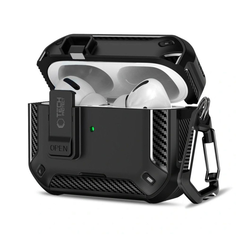 Ochranné pouzdro Tech-Protect Carbonox MagSafe pro Apple AirPods Pro 3 – černé