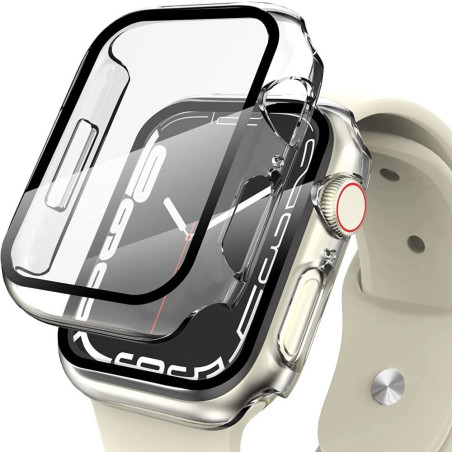 Ochranné pouzdro Tech-Protect Defense360 pro Apple Watch 7 / 8 / 9 (41 mm) – průhledné