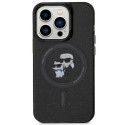 Kryt Karl Lagerfeld Glitter MagSafe pro iPhone 15 Pro - černý