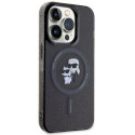 Kryt Karl Lagerfeld Glitter MagSafe pro iPhone 15 Pro - černý
